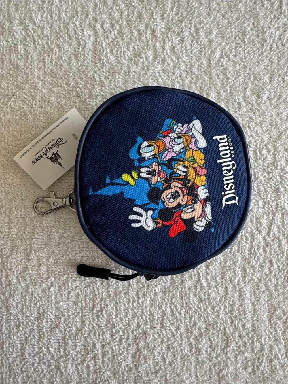 Disney Disneyland Resort Navy Round Mickey & Friends Character Coin Pouch Wallet